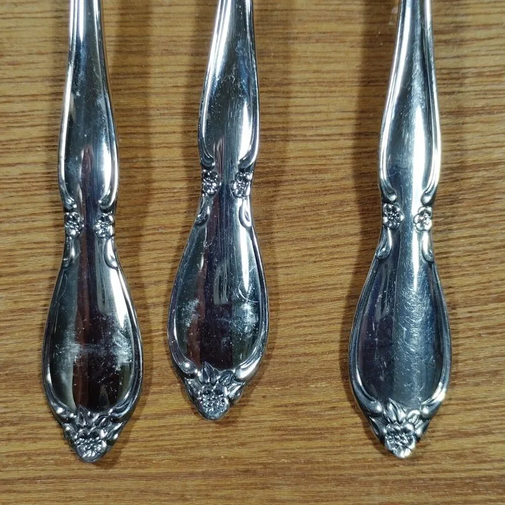FIVE Oneida Community Chatelaine Grapefruit Spoons Stainless Flatware